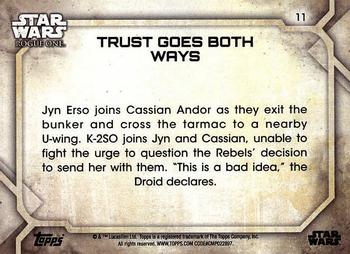 2017 Topps Star Wars Rogue One Series 2 #11 Trust Goes Both Ways Back