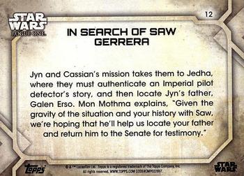 2017 Topps Star Wars Rogue One Series 2 #12 In Search of Saw Gerrera Back