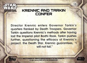 2017 Topps Star Wars Rogue One Series 2 #13 Krennic and Tarkin Confer Back