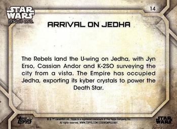 2017 Topps Star Wars Rogue One Series 2 #14 Arrival on Jedha Back
