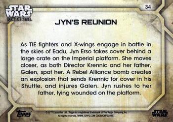 2017 Topps Star Wars Rogue One Series 2 #34 Jyn's Reunion Back