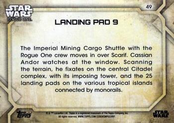 2017 Topps Star Wars Rogue One Series 2 #49 Landing Pad 9 Back