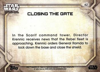2017 Topps Star Wars Rogue One Series 2 #62 Closing the Gate Back