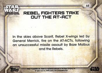 2017 Topps Star Wars Rogue One Series 2 #68 Rebel Fighters Take Out the AT-ACT Back