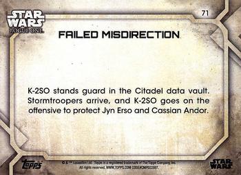 2017 Topps Star Wars Rogue One Series 2 #71 Failed Misdirection Back