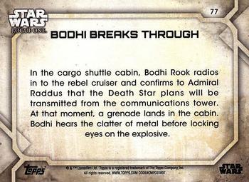2017 Topps Star Wars Rogue One Series 2 #77 Bodhi Breaks Through Back