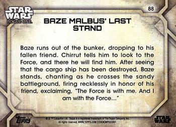 2017 Topps Star Wars Rogue One Series 2 #88 Baze Malbus' Last Stand Back