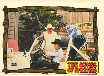 1983 Donruss The Dukes of Hazzard #22 Rosco, Boss Hogg and Cletus in Daisy's jeep Front