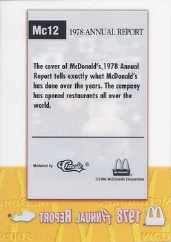 1996 Classic McDonald's - Cels #MC12 1978 Annual Report Back