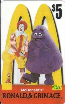 1996 Classic McDonald's - $5 Phone Cards #MC8PC Ronald & Grimace Front