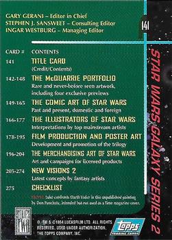 1994 Topps Star Wars Galaxy Series 2 - Deluxe Edition #141 Title Card Back