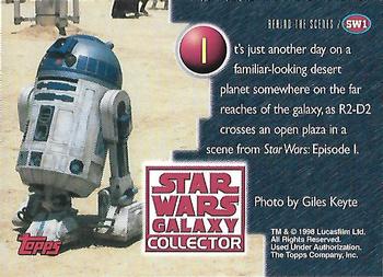 1998 Topps Star Wars Galaxy Collector Magazine #SW1 R2-D2 Back