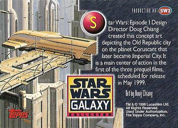 1998 Topps Star Wars Galaxy Collector Magazine #SW2 Coruscant Back