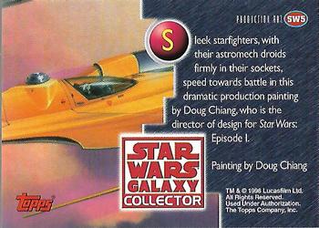 1998 Topps Star Wars Galaxy Collector Magazine #SW5 Naboo N-1 Starfighter Back