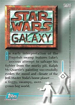 1994 Topps Finest Star Wars Galaxy Magazine #SWGM4 Luke's X-Wing on Dagobah Back