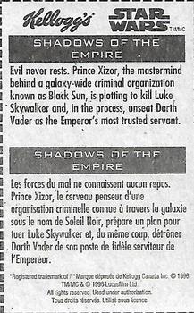 1996 Kellogg's Star Wars Shadows of the Empire #NNO Black Sun Emblem Back