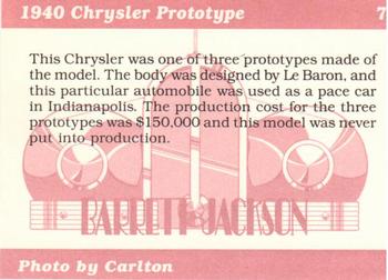 1996 Barrett Jackson Showcase #7 1940 Chrysler Prototype Back