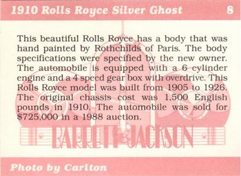 1996 Barrett Jackson Showcase #8 1910 Rolls Royce Silver Ghost Back