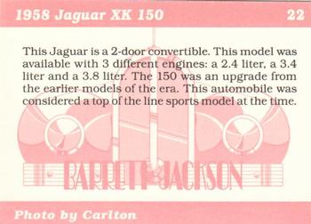 1996 Barrett Jackson Showcase #22 1958 Jaguar XK 150 Back