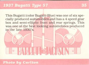 1996 Barrett Jackson Showcase #35 1937 Bugatti Type 57 Back