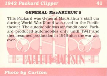 1996 Barrett Jackson Showcase #41 1942 Packard Clipper Back