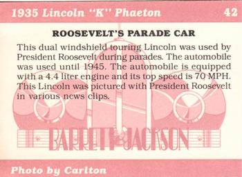 1996 Barrett Jackson Showcase #42 1935 Lincoln Back