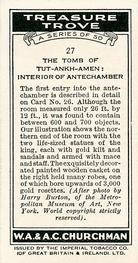 1937 Churchman's Treasure Trove #27 The Tomb of Tut-Ankh-Amen: Interior of Antechamber Back