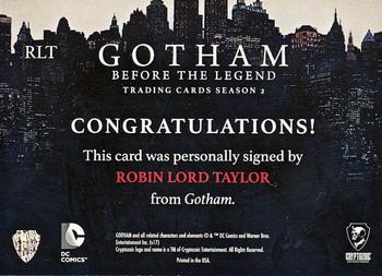 2017 Cryptozoic Gotham Season 2 - Autographs #RLT Robin Lord Taylor Back