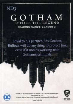 2017 Cryptozoic Gotham Season 2 - New Day, Dark Knights Penguin Deco Foil Stamp #ND3 Harvey Bullock Back