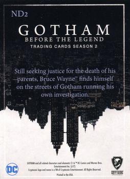 2017 Cryptozoic Gotham Season 2 - New Day, Dark Knights Silver Foil Board #ND2 Bruce Wayne Back