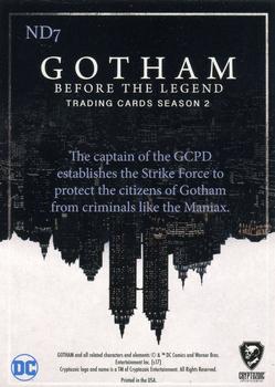 2017 Cryptozoic Gotham Season 2 - New Day, Dark Knights Silver Foil Board #ND7 Nathaniel Barnes Back