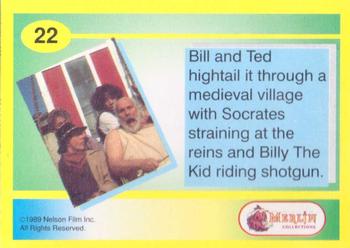 1991 Merlin Bill & Ted's Totally Excellent Collector Cards #22 Bill & Ted hightail it through a medieval Village Back