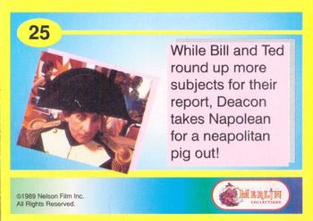 1991 Merlin Bill & Ted's Totally Excellent Collector Cards #25 Deacon takes Napolean for a neapolitan pig out! Back