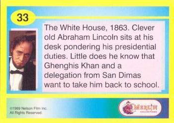 1991 Merlin Bill & Ted's Totally Excellent Collector Cards #33 The White House, 1863. Abraham Lincoln at his desk Back