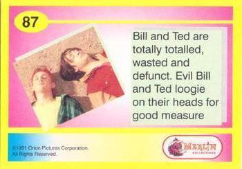 1991 Merlin Bill & Ted's Totally Excellent Collector Cards #87 Bill & Ted are totally wasted and defunct Back