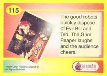 1991 Merlin Bill & Ted's Totally Excellent Collector Cards #115 The Good Robots quickly dispose of Evil Bill & Ted Back