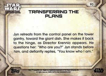 2017 Topps Star Wars Rogue One Series 2 - Black #93 Transferring the Plans Back