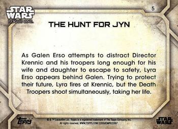 2017 Topps Star Wars Rogue One Series 2 - Green #5 The Hunt for Jyn Back