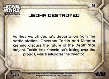 2017 Topps Star Wars Rogue One Series 2 - Green #25 Jedha Destroyed Back