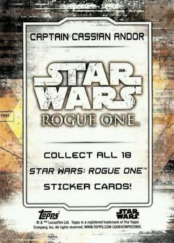2017 Topps Star Wars Rogue One Series 2 - Character Stickers #NNO Captain Cassian Andor Back