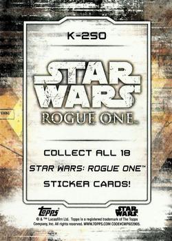 2017 Topps Star Wars Rogue One Series 2 - Character Stickers #NNO K-2SO Back
