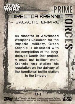 2017 Topps Star Wars Rogue One Series 2 - Prime Forces #PF-8 Director Krennic Back