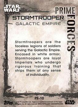 2017 Topps Star Wars Rogue One Series 2 - Prime Forces #PF-10 Stormtrooper Back