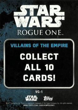 2017 Topps Star Wars Rogue One Series 2 - Villains of the Galactic Empire #VG-1 Imperial Guard Back