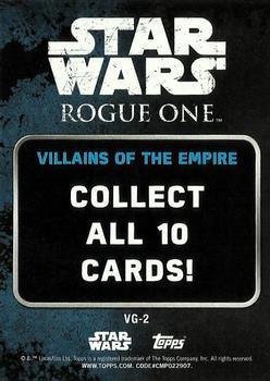 2017 Topps Star Wars Rogue One Series 2 - Villains of the Galactic Empire #VG-2 Darth Vader Back
