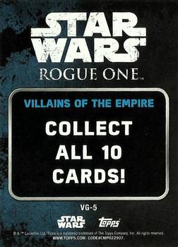 2017 Topps Star Wars Rogue One Series 2 - Villains of the Galactic Empire #VG-5 Shoretrooper Back