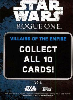 2017 Topps Star Wars Rogue One Series 2 - Villains of the Galactic Empire #VG-6 Imperial Tank Driver Back