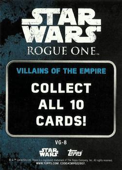 2017 Topps Star Wars Rogue One Series 2 - Villains of the Galactic Empire #VG-8 Death Star Gunner Back