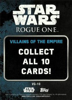 2017 Topps Star Wars Rogue One Series 2 - Villains of the Galactic Empire #VG-10 TIE Fighter Pilot Back