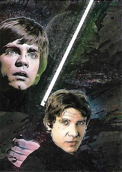 2009 Topps Star Wars Galaxy Series 4 - Etched Foil #3 Luke Skywalker / Han Solo Front